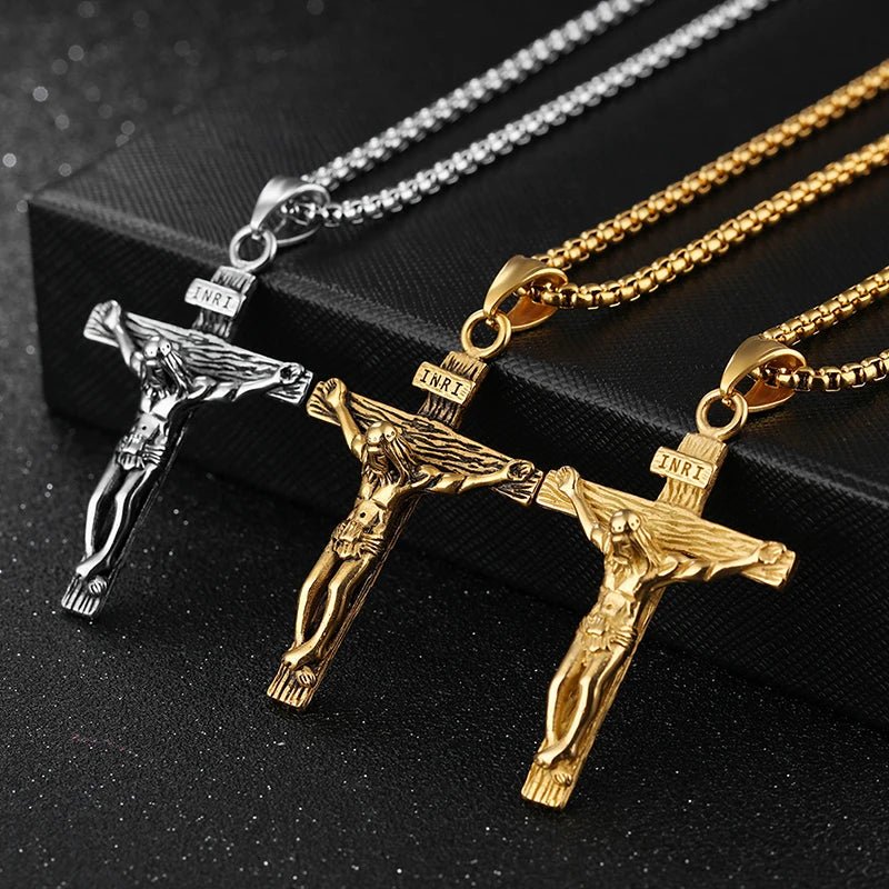Jesus Cross Stainless Steel Pendant Necklace - ATLAS 1