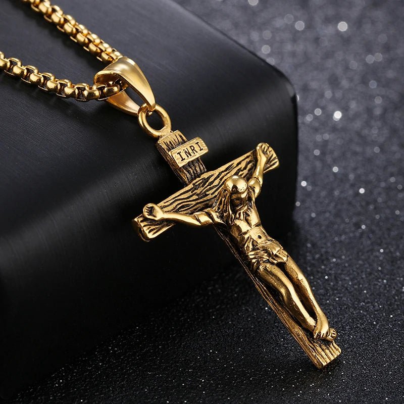 Jesus Cross Stainless Steel Pendant Necklace - ATLAS 1