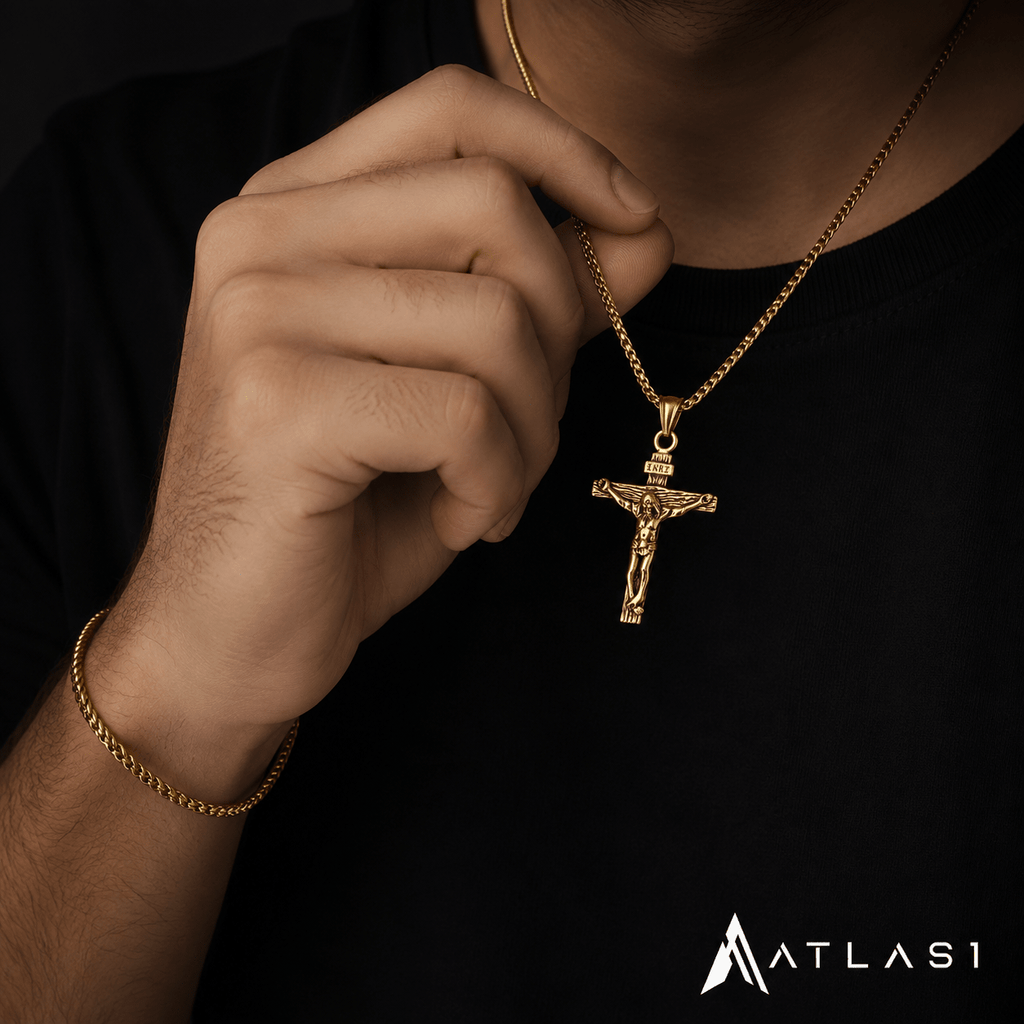 Jesus Cross Stainless Steel Pendant Necklace - ATLAS 1