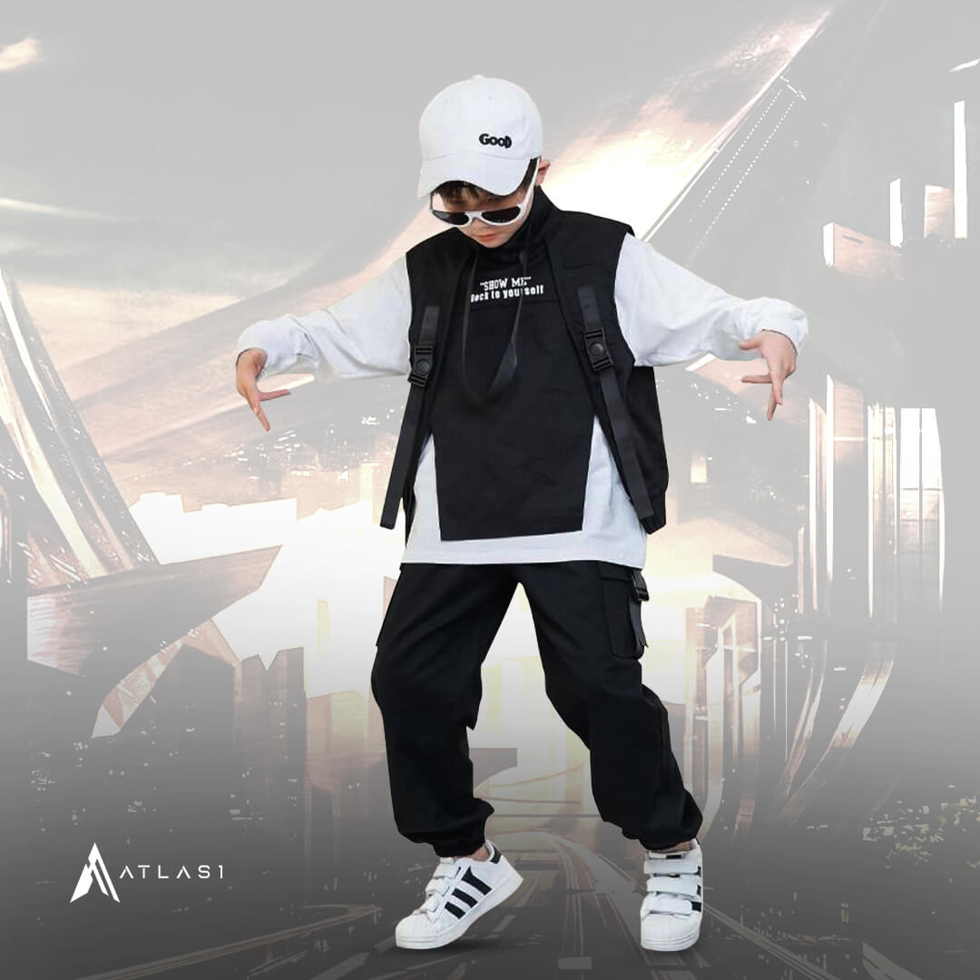 Kid's Tactical Techwear Sweatshirt and Cargo Pants Set - ATLAS 1
