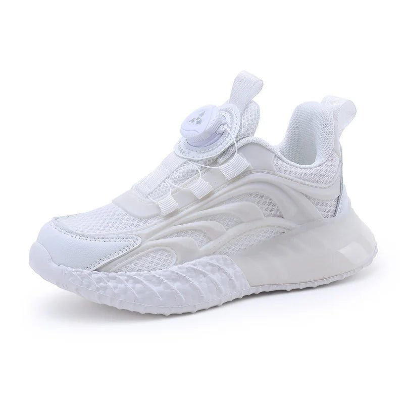 Kids Techwear Lightweight White School Sports Sneakers - ATLAS 1