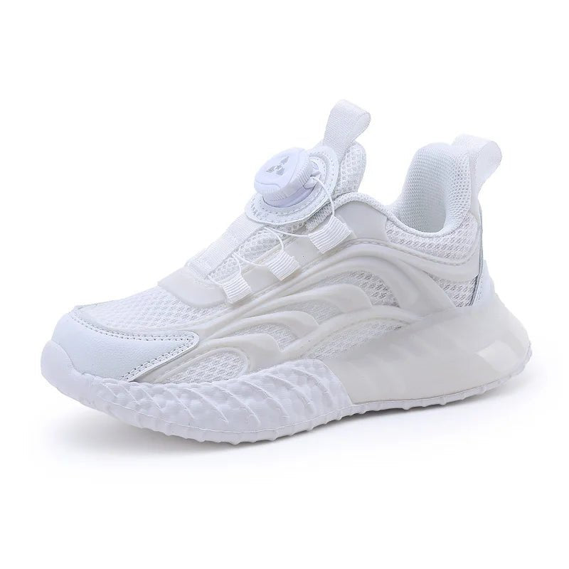 Kids Techwear Lightweight White School Sports Sneakers - ATLAS 1