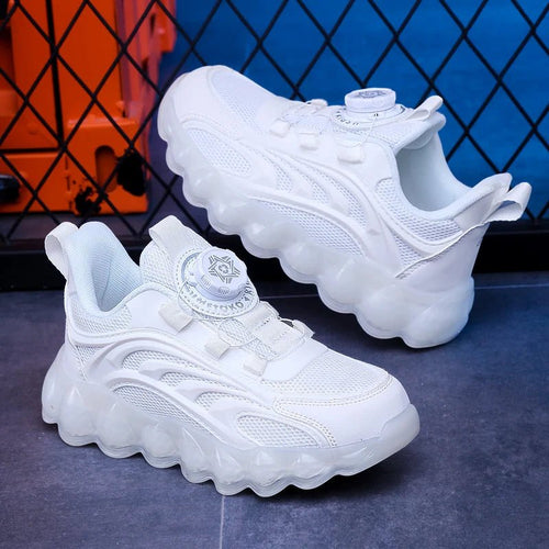 Kids Techwear Lightweight White School Sports Sneakers - ATLAS 1