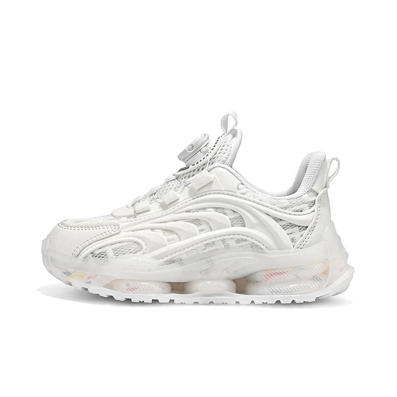 Kids Techwear Lightweight White School Sports Sneakers - ATLAS 1