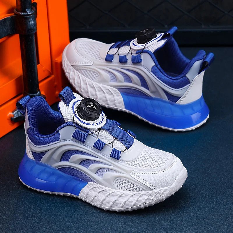 Kids Techwear Lightweight White School Sports Sneakers - ATLAS 1