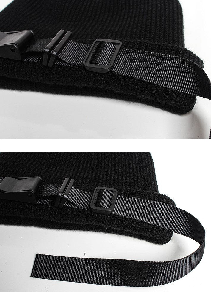 Knitted Black Techwear Beanie - ATLAS 1