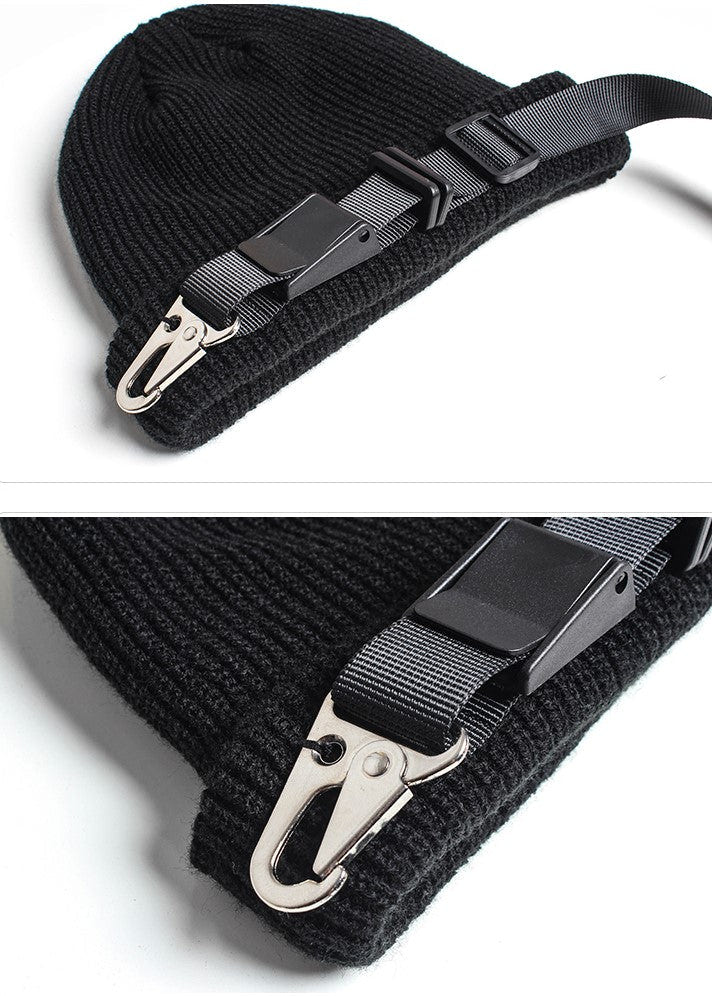 Knitted Black Techwear Beanie - ATLAS 1