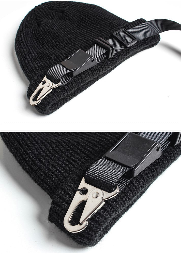 Knitted Black Techwear Beanie - ATLAS 1