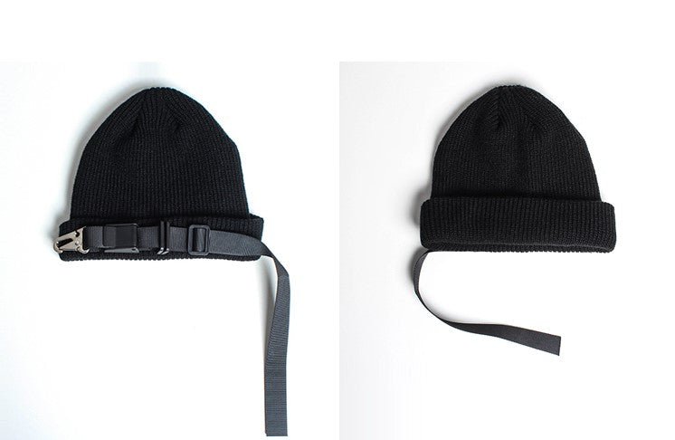 Knitted Black Techwear Beanie - ATLAS 1