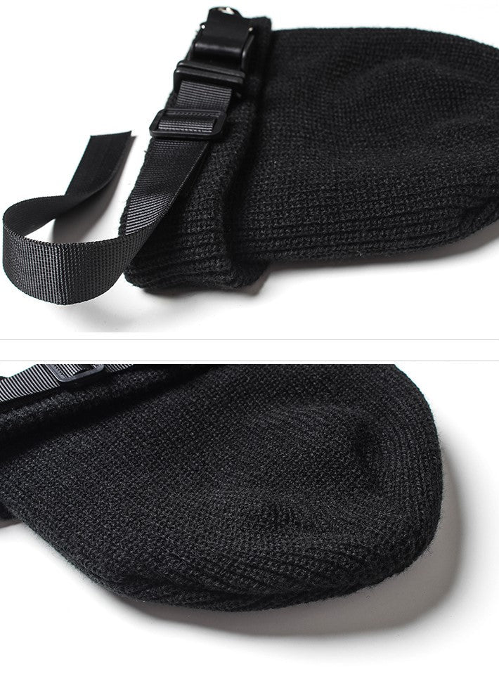 Knitted Black Techwear Beanie - ATLAS 1