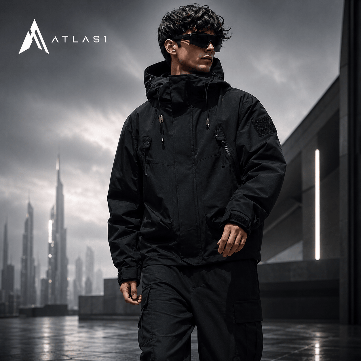 Lightweight Techwear Cargo Windbreaker Camping Jacket Unisex - ATLAS 1 - Techwear Store