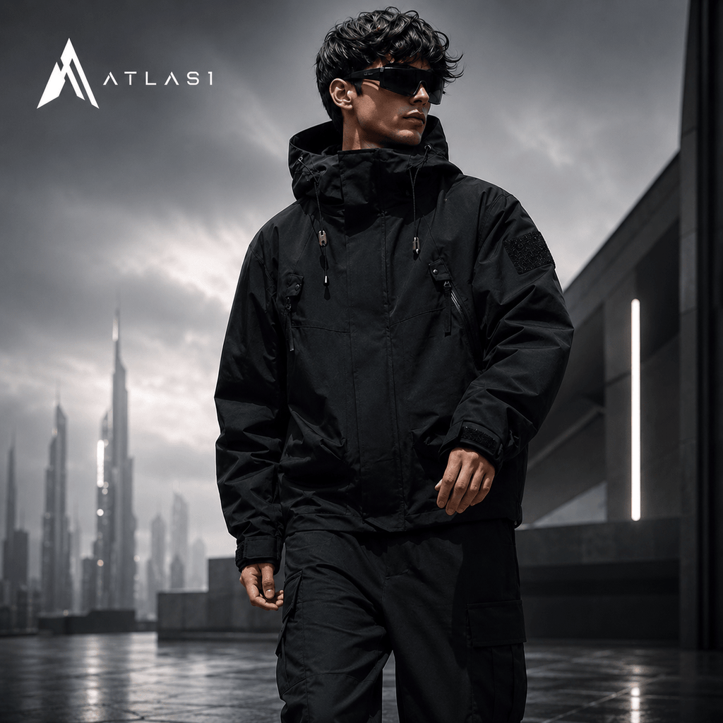 Lightweight Techwear Cargo Windbreaker Camping Jacket Unisex - ATLAS 1 - Techwear Store