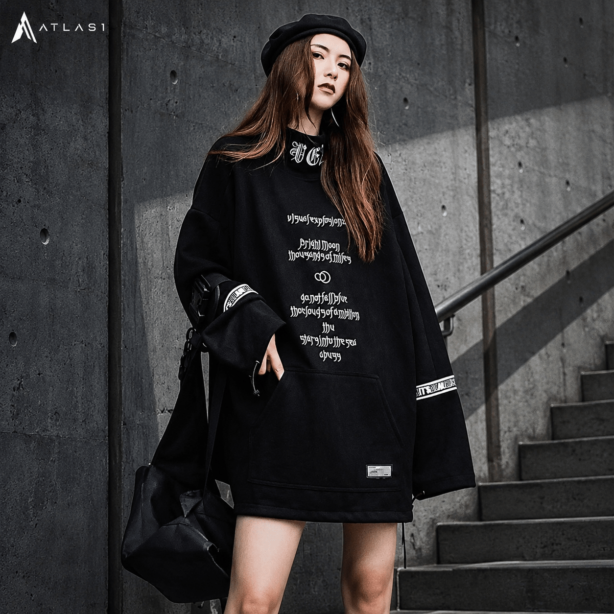 Loose Techwear Tactical Turtleneck Sweatshirt - ATLAS 1