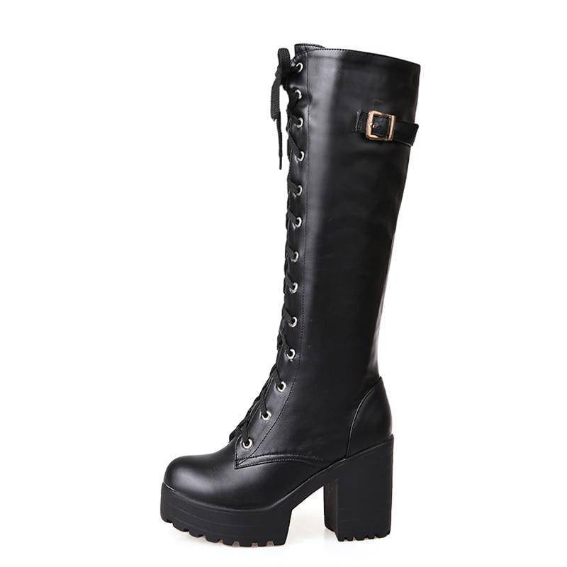 Lucy's© Women's Lace - Up Knee High Techwear Boots - ATLAS 1