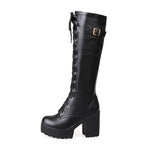 Lucy's© Women's Lace - Up Knee High Techwear Boots - ATLAS 1