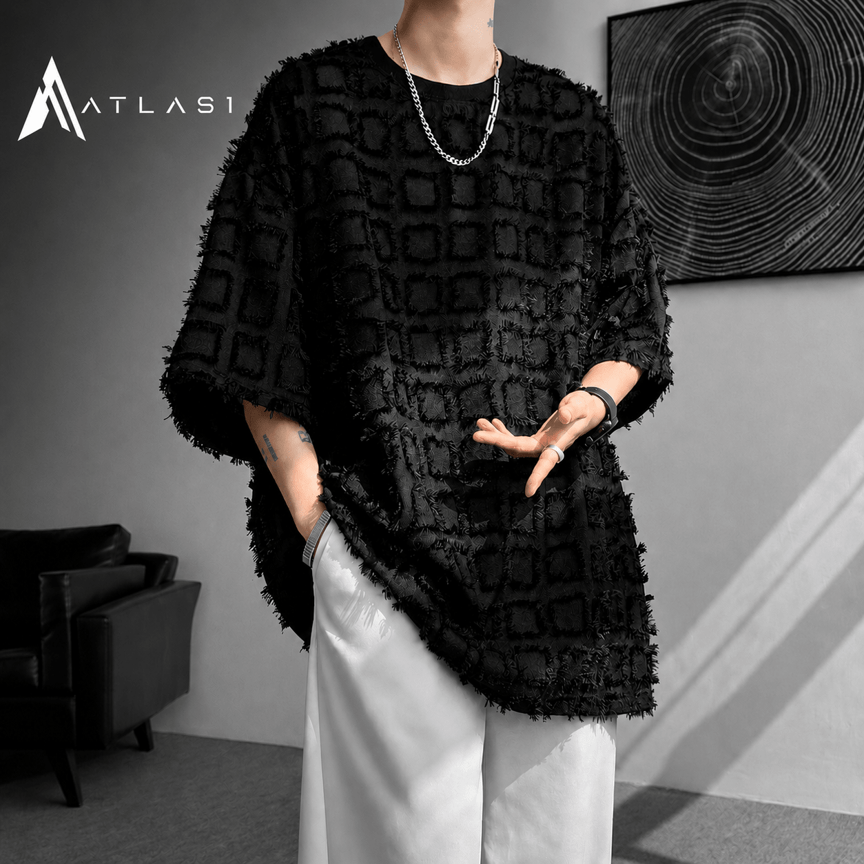 Men Basic Loose Korean Style T-Shirt - ATLAS 1