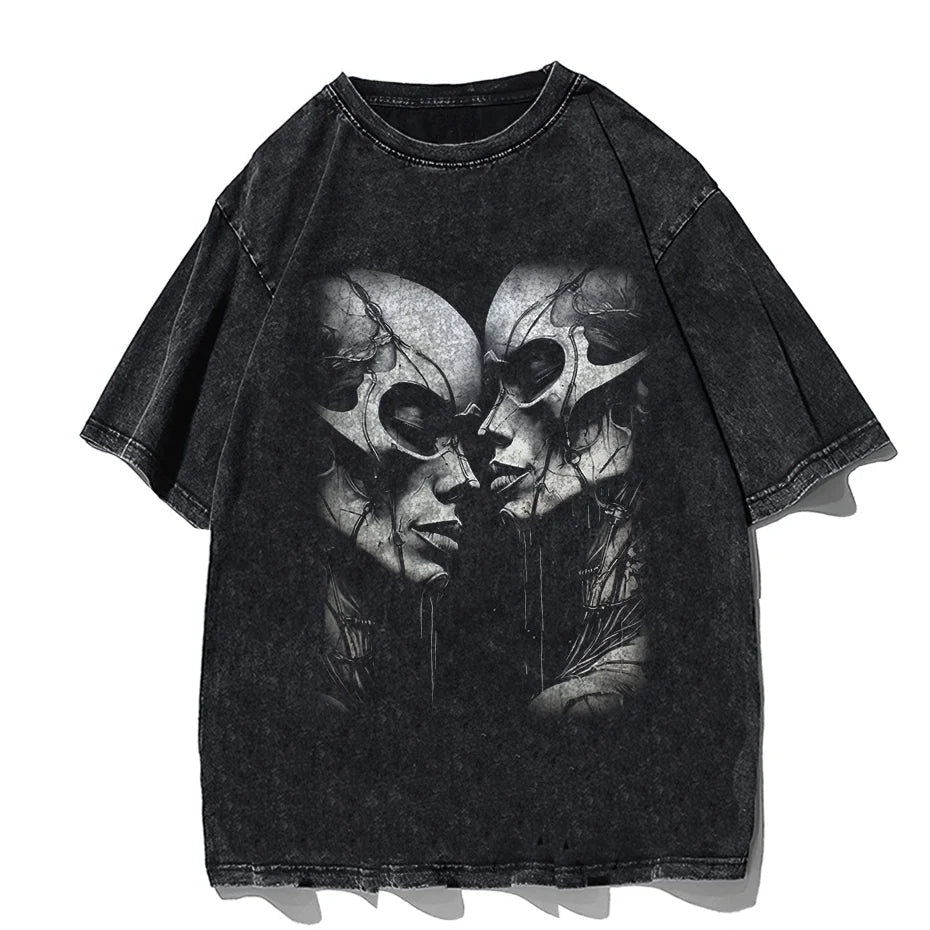 Men Casual Cat Cartoon Oversized T-Shirt - ATLAS 1