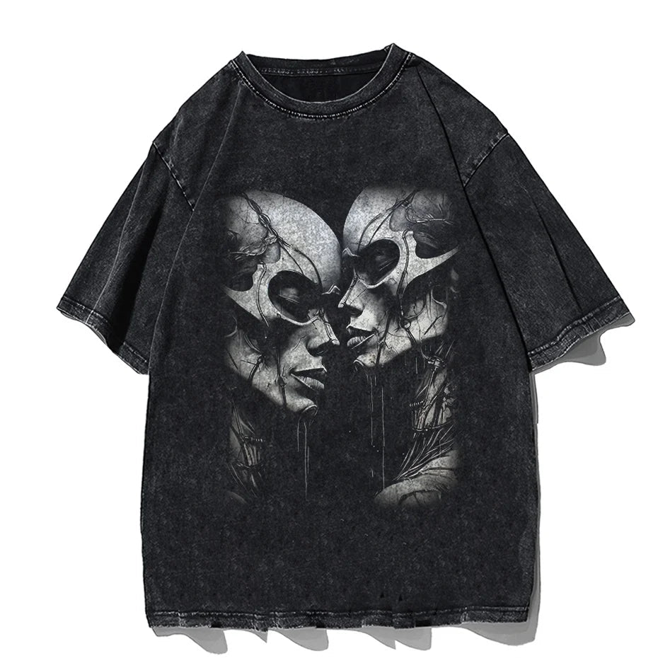 Men Casual Cat Cartoon Oversized T-Shirt - ATLAS 1