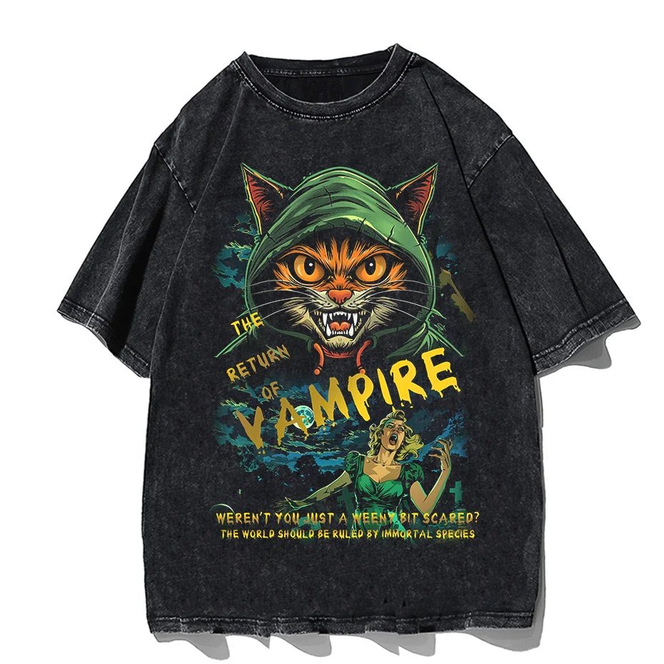 Men Casual Cat Cartoon Oversized T-Shirt - ATLAS 1