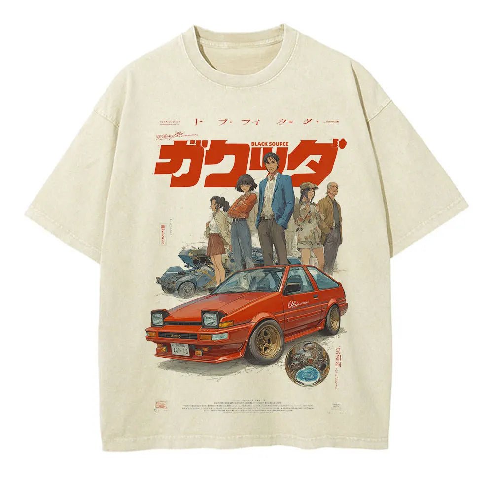 Men Casual Cat Cartoon Oversized T-Shirt - ATLAS 1