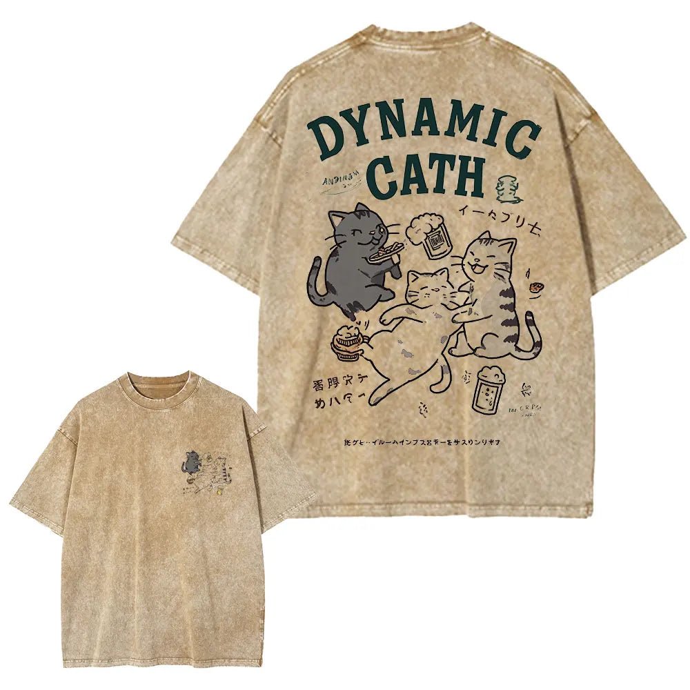 Men Casual Cat Cartoon Oversized T-Shirt - ATLAS 1