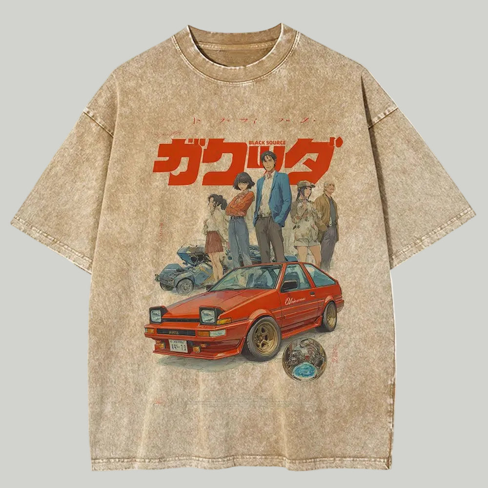 Men Casual Cat Cartoon Oversized T-Shirt - ATLAS 1