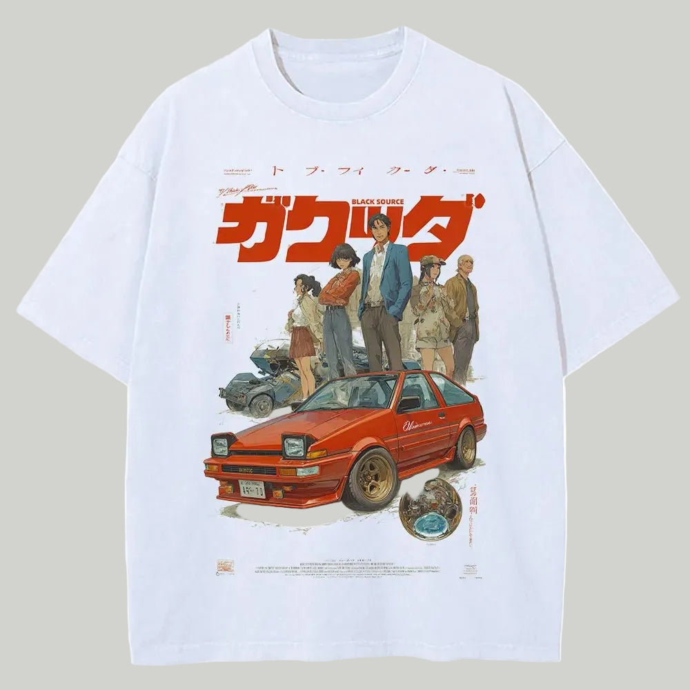 Men Casual Cat Cartoon Oversized T-Shirt - ATLAS 1
