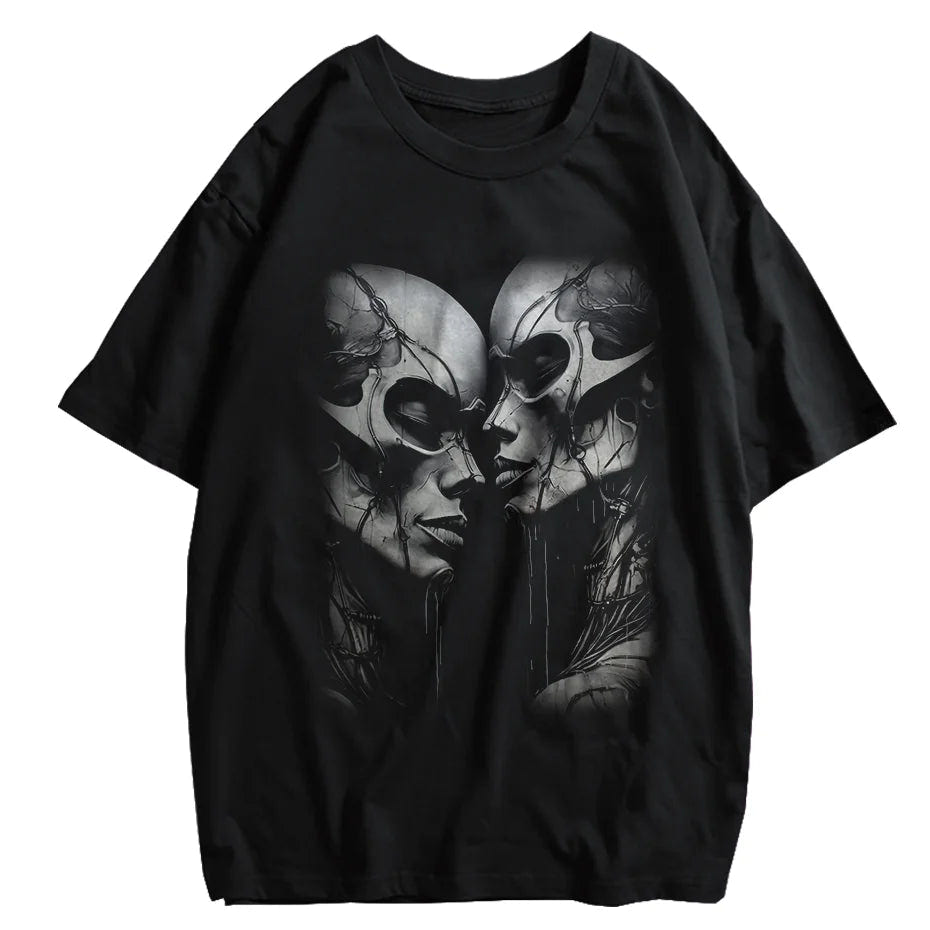 Men Casual Cat Cartoon Oversized T-Shirt - ATLAS 1