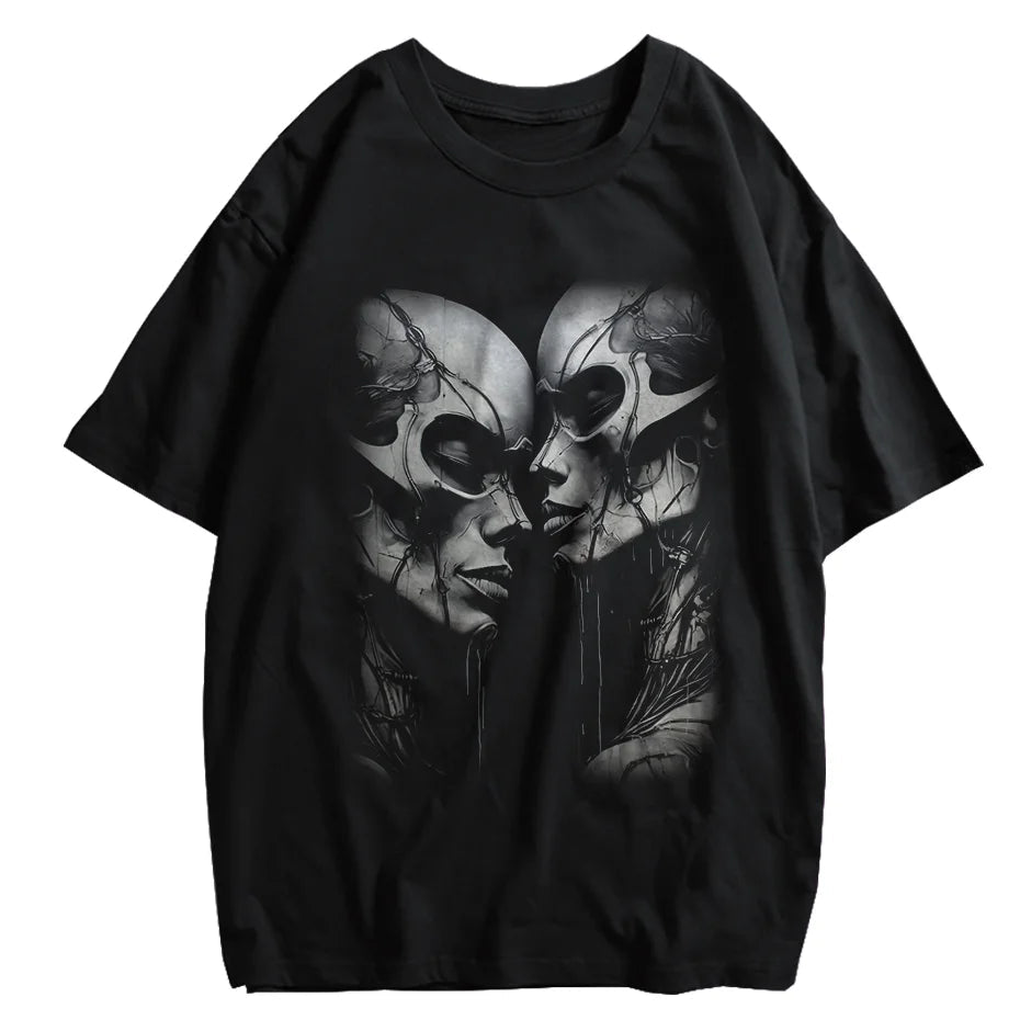 Men Casual Cat Cartoon Oversized T-Shirt - ATLAS 1