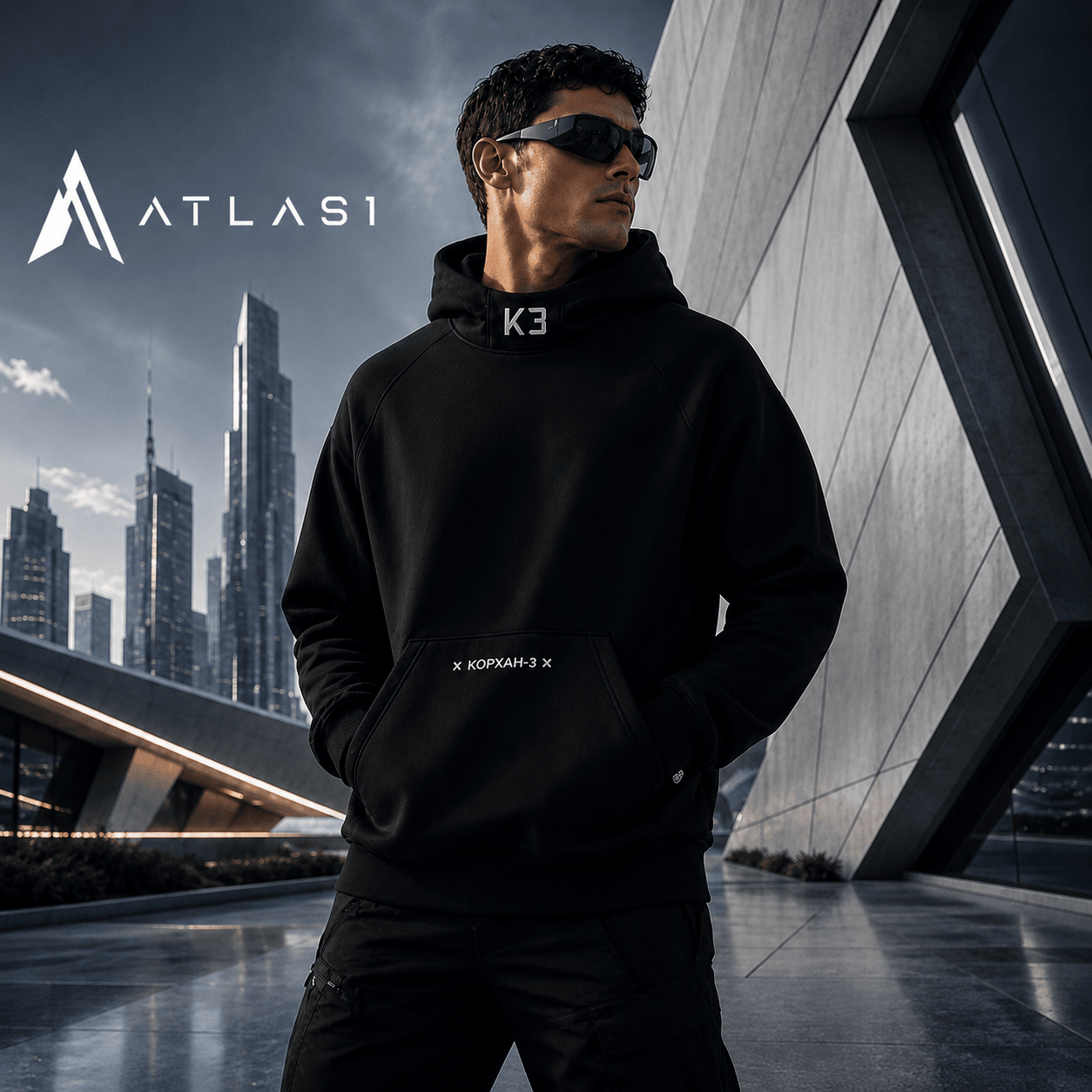 Men Casual Embroidered Hooded Jacket - ATLAS 1