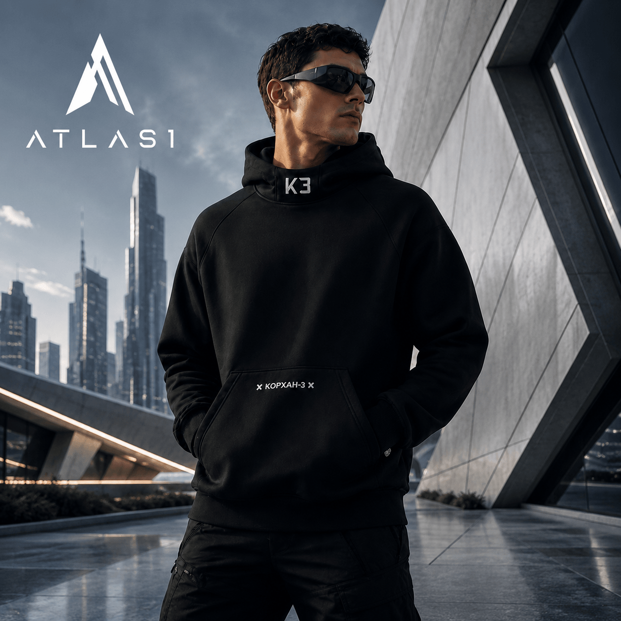 Men Casual Embroidered Hooded Jacket - ATLAS 1