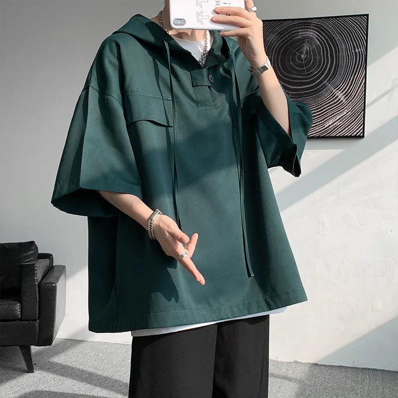 Men Casual Hooded Half Sleeve T-Shirt - ATLAS 1