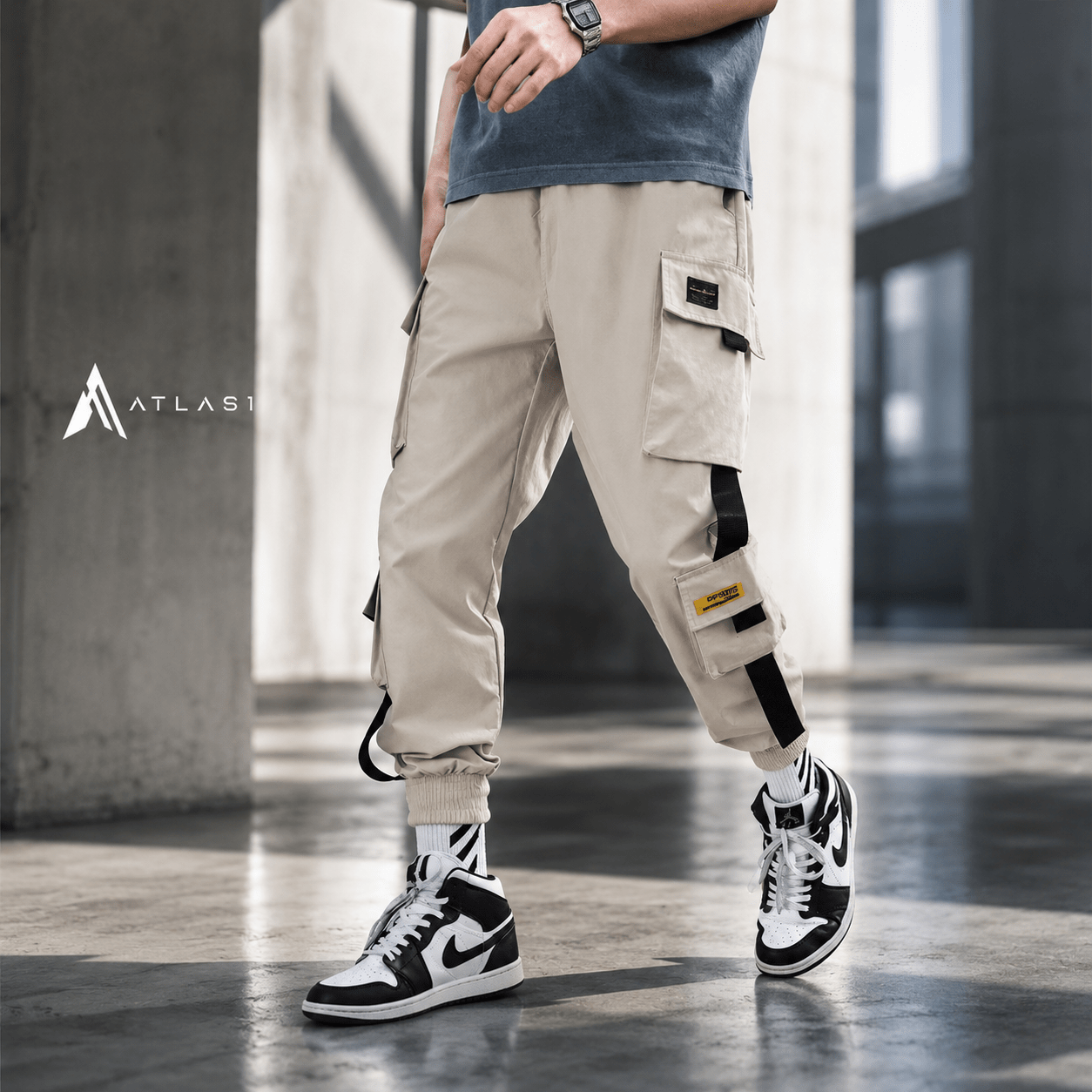 Men Casual Techwear Harem Cargo Sweatpants - ATLAS 1
