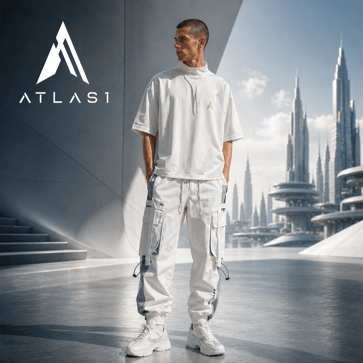 Men Elastic Waist Drawstring Cargo Pants - ATLAS 1