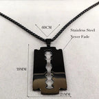 Men Gothic Razor Blade Chain Necklace - ATLAS 1 - Techwear Store