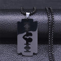 Men Gothic Razor Blade Chain Necklace - ATLAS 1 - Techwear Store