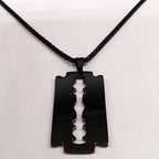 Men Gothic Razor Blade Chain Necklace - ATLAS 1 - Techwear Store