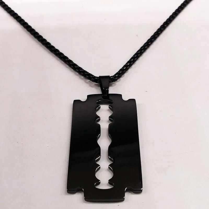 Men Gothic Razor Blade Chain Necklace - ATLAS 1 - Techwear Store