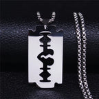 Men Gothic Razor Blade Chain Necklace - ATLAS 1 - Techwear Store
