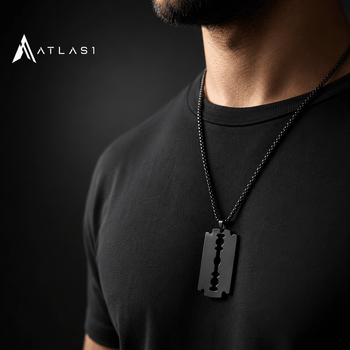 Men Gothic Razor Blade Chain Necklace