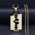 Men Gothic Razor Blade Chain Necklace - ATLAS 1 - Techwear Store