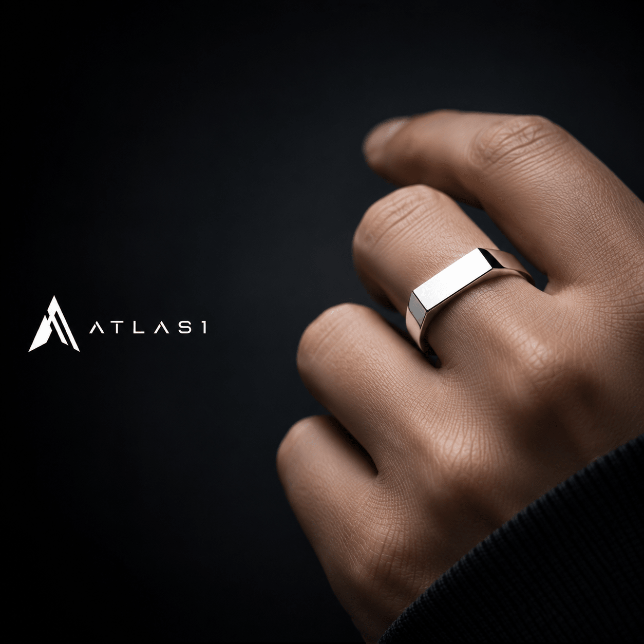 Men Minimalist Gold Plated Stainless Steel Ring - ATLAS 1