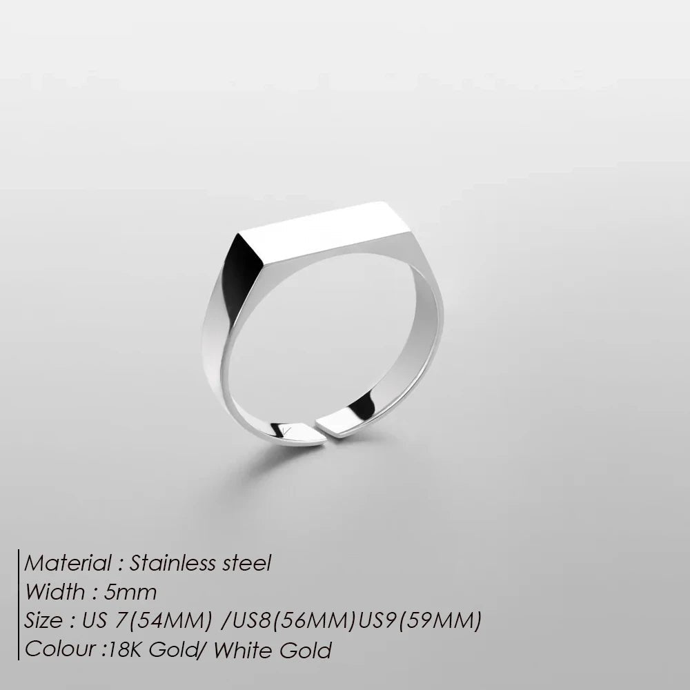 Men Minimalist Gold Plated Stainless Steel Ring - ATLAS 1