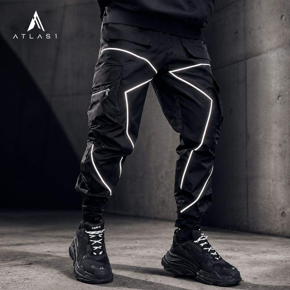Men Reflective Cargo Joggers Streetwear Sports Pants - ATLAS 1 - Techwear Store