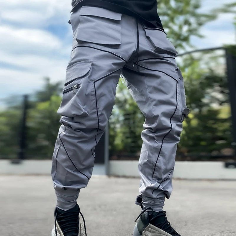 Men Reflective Cargo Joggers Streetwear Sports Pants - ATLAS 1 - Techwear Store