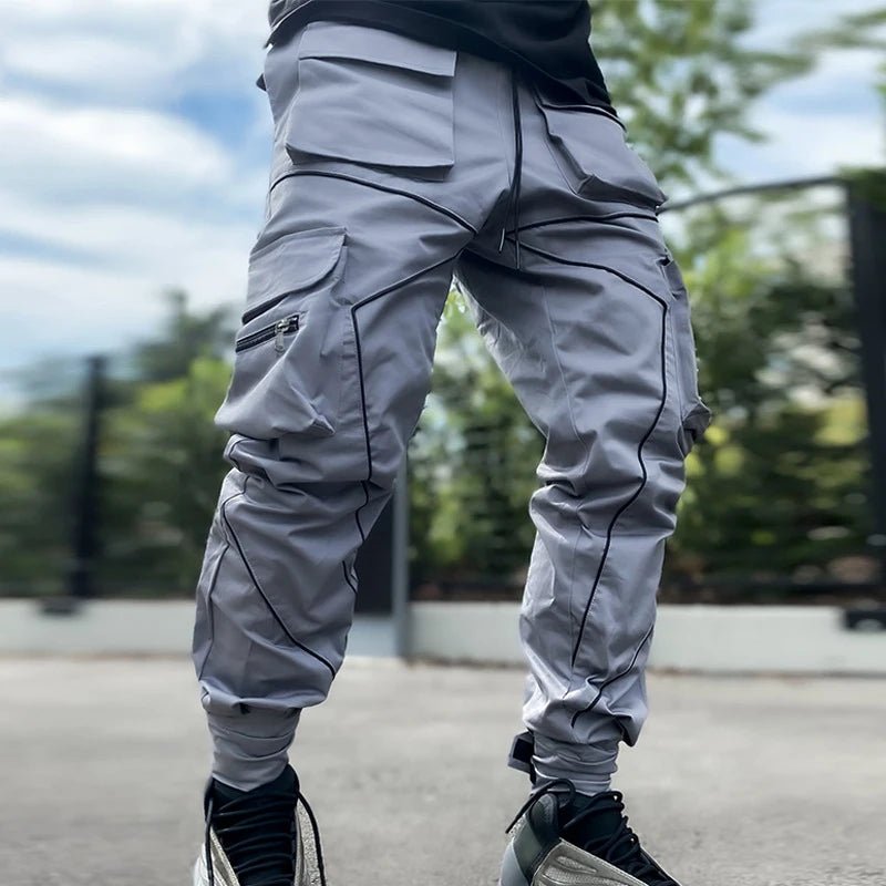 Men Reflective Cargo Joggers Streetwear Sports Pants - ATLAS 1 - Techwear Store