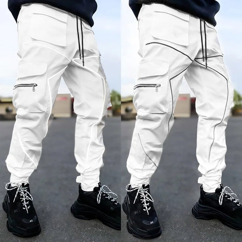 Men Reflective Cargo Joggers Streetwear Sports Pants - ATLAS 1 - Techwear Store