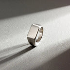 Men Simple Stainless Steel Rectangle Ring - ATLAS 1