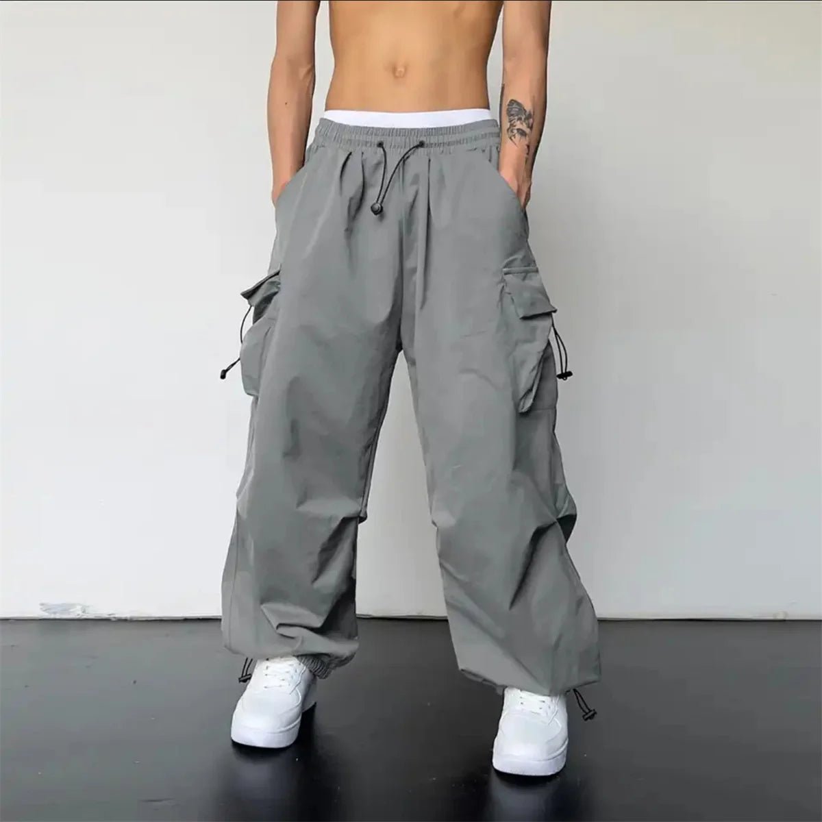 Men Streetwear Multi Pocket Cargo Sweatpants - ATLAS 1