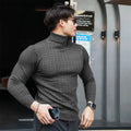 Men Striped Streetwear Turtleneck Sweater - ATLAS 1